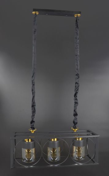 Люстра підвісна LOFT на 3 лампочки 25801 Чорний 35-110х24х62 см.