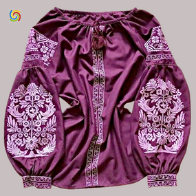 Рубашка Украинская вышиванка  31956 цвет бордовый размер XXXL