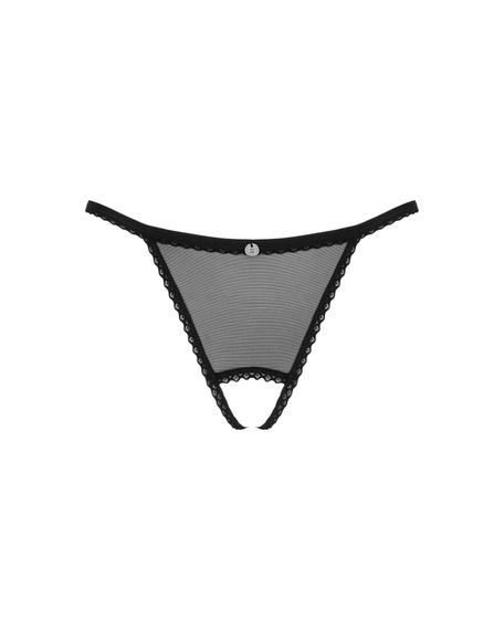 Прозорі стрінги з доступом Obsessive Celia Noir crotchless thong XL/2XL | Зображення 4