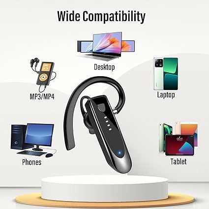 Atheewon H08 Bluetooth-гарнитура, беспроводная гарнитура Hands-free, 20 часов в режиме разговора, Bluetooth 5.4-гарнитура, 180 часов в режиме ожидания | Зображення 6