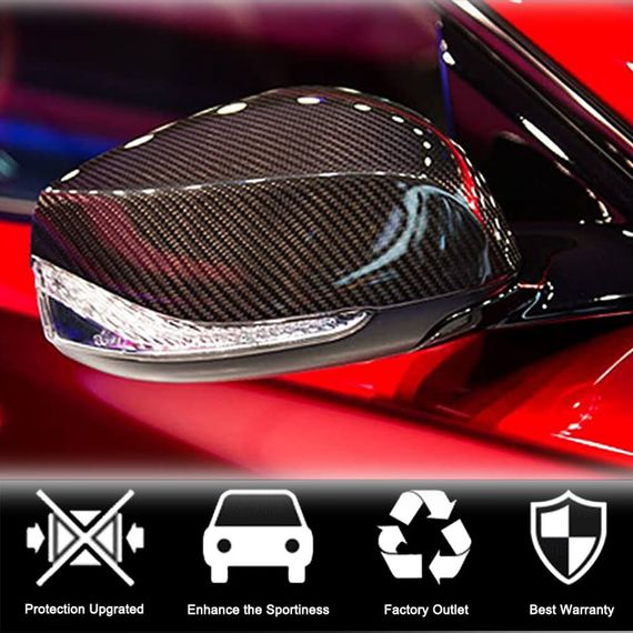 Накладки на Зеркала V2 (Карбон) для Infiniti Q50/Q60 2013-2024 гг | Зображення 3