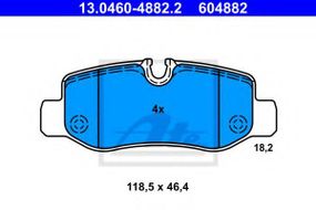 Комплект гальмівних колодок з 4 шт. дисків ATE 13046048822 на MERCEDES-BENZ V-CLASS (W447)
