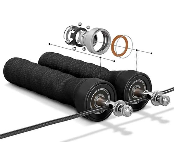 Скакалка швидкісна 4yourhealth Cross Weighted Rope 2.5m. на підшипниках, регульована 1146 Чорна | Зображення 2