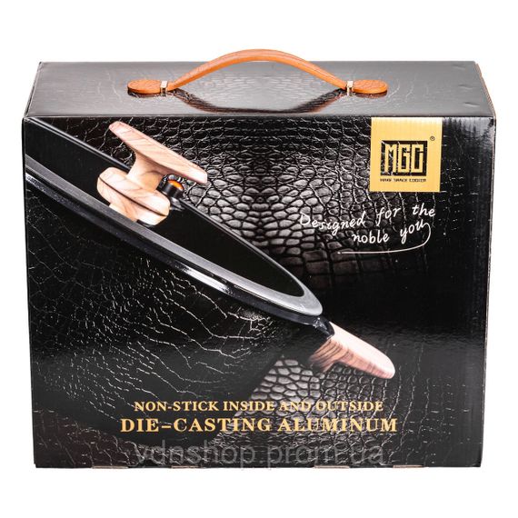 Алюмінієва каструля з керамічним покриттям антипригарним 6.9 л Ø 28 см чорний MGC HP-4-454B | Зображення 4