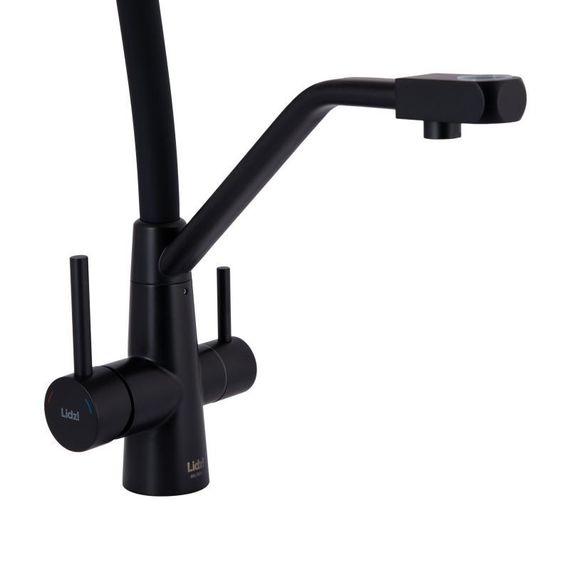 Змішувач для кухні Lidz Aria 020F3 з гнучким виливом з підключенням для питної води (k35) LDARI020F3BLA39212 Black Matt | Зображення 2