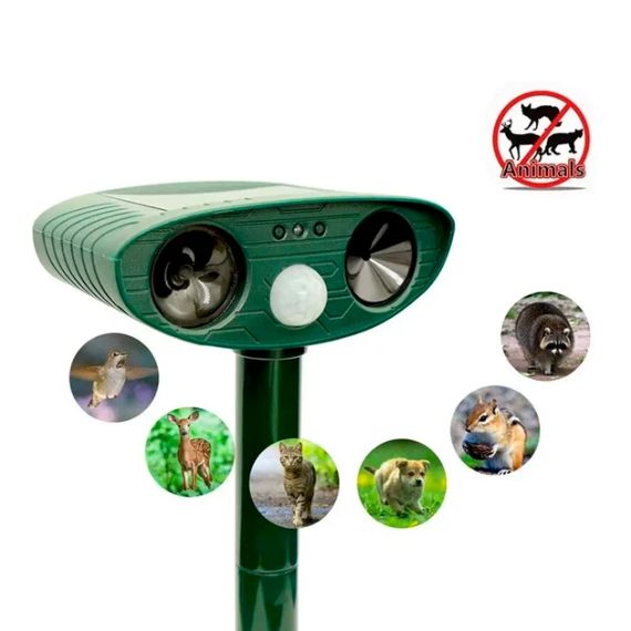 Ультразвуковой отпугиватель BauTech животных от солнечной панели Зеленый