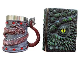 Подарунковий набір Кухоль 3D Танард Red Rose та Блокнот 3D «Око Лісового Дракона»