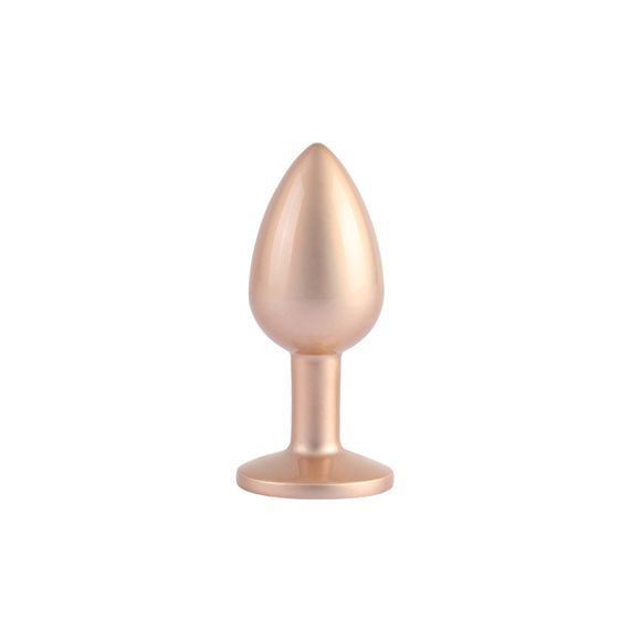 Анальна пробка рожеве золото CHISA MATRIX MONT з перламутром та білим каменем, розмір S Sex Aura | Зображення 1