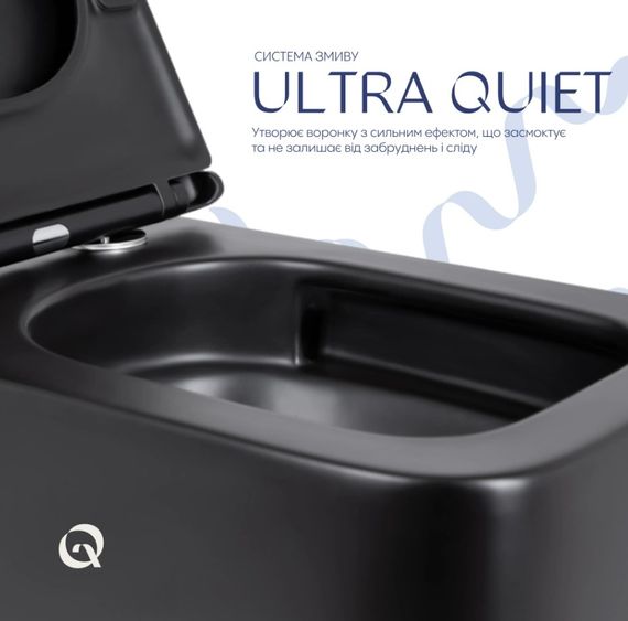 Унітаз підвісний Qtap Gemini Ultra Quiet, з сидінням Slim Duroplast/ Soft-close/ Quick Release QT2533076EUQMB | Зображення 2