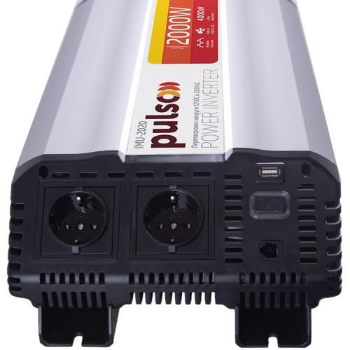 Перетворювач напруги PULSO/IMU-2020/12V-220V/2000W/USB-5VDC2.0A/мод.хвиля/клеми | Зображення 2