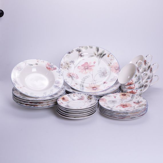 Столовий сервіз з порцеляни Fleur на 6 осіб 30 предметів HP-HK-5