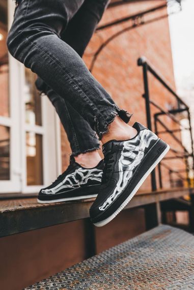 Кросівки чоловічі N-ike Air Force 1 Skeleton Black | Зображення 4