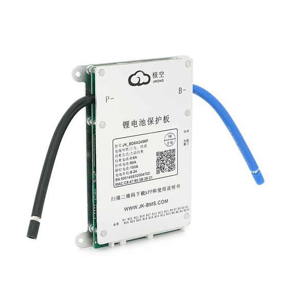 BMS плата JK-BD6A24S8P Li-Ion/LiFePo4/LTO 8S-24S, 80A, CAN/RS485, 1.2mΩ