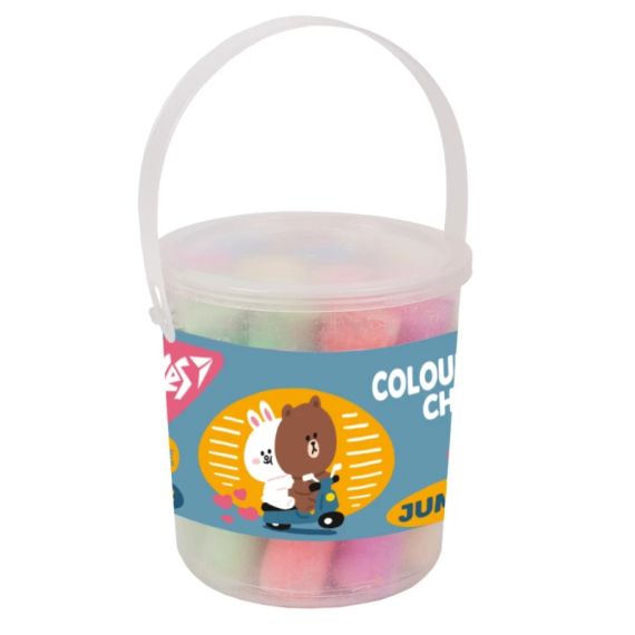 Крейда кольорова у відрі YES 400508 Line Friends 12 шт. Різнокольоровий shop (5056574434371)