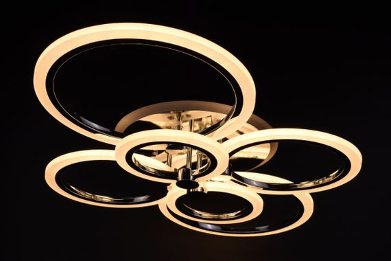 Люстра світлодіодна стельова LED світильник для квартири на стелю лед з пультом 25957 Хром 11х57х77 см. | Зображення 2