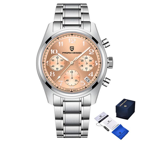 Годинник P2agani Design PD-1773 Silver-Pink