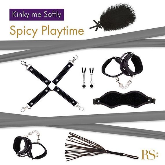 Подарунковий набір для BDSM RIANNE S — Kinky Me Softly Black: 8 предметів для задоволення | Зображення 1