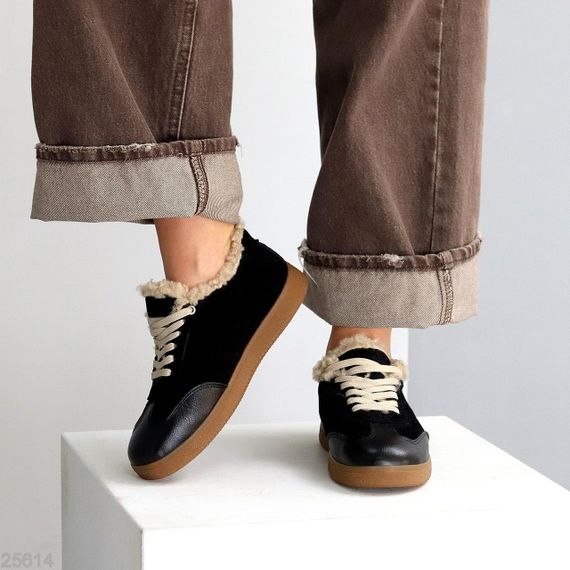 Шикарні чорні кросівки утеплені натуральна шкіра + замша | Зображення 8