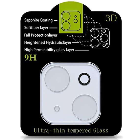 Захисне скло на камеру Full Block (тех.пак) для Apple iPhone 15 (6.1") / 15 Plus (6.7") Прозорий