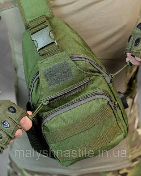 Армійська нагрудна сумка рюкзак з USB портом Захисник Olivia ДЛ7535 | Зображення 2