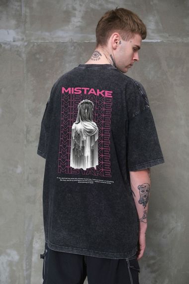 Виварена Оверсайз Футболка Without Washed З Принтом Mistake Black