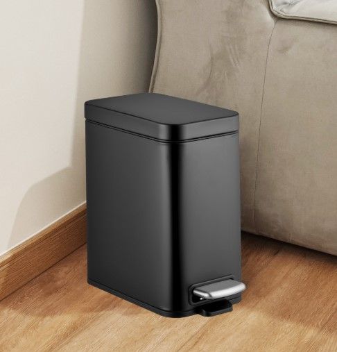 Відро для сміття Mixxus Premium Quadro-TC0105 Black з плавним закриттям, прямокутне, 5 л, чорний (MI7061) | Зображення 2