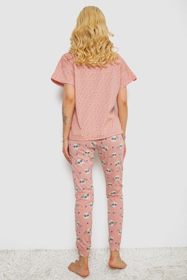 Пижама женская с принтом, цвет персиковый, 243R15420 | Зображення 3