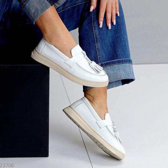 Белые кожаные лоферы натуральная кожа цвет в ассортименте 38