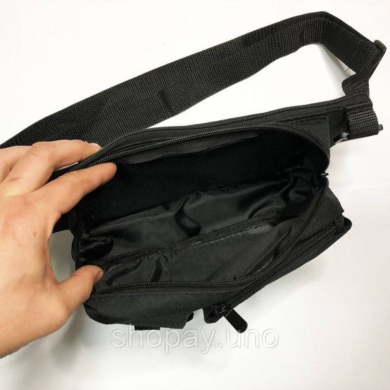 Тактична сумка‑бананка Cordura 600D, водонепроникна, 5 кишень, чорна, через плече | Зображення 8