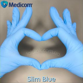 Перчатки нитриловые Medicom Blue размер M 3,5гр (голубые) 100 шт