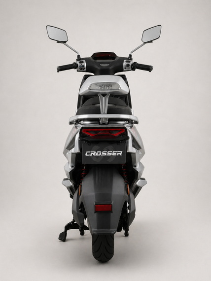 Електроскутер Crosser V5 2500W 72V 35Ah Graphene, до 80 км, 70 км/год, 2500 Вт, двомісний Сріблястий | Зображення 5