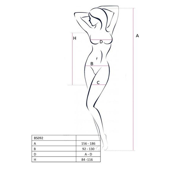 Бодістокінг-сукня з відкритими грудями Passion BS092 red, One size | Зображення 2