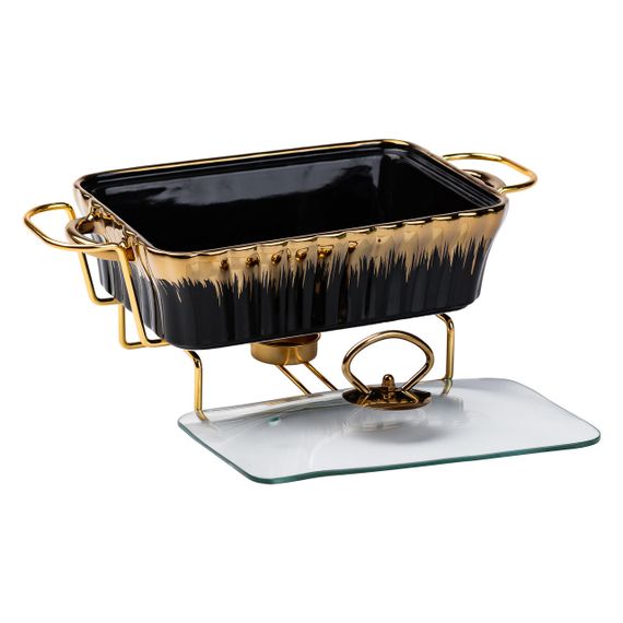 Настільний марміт 1 літр прямокутний порцелянаовий марміт з підігрівом HP1046 | Зображення 2