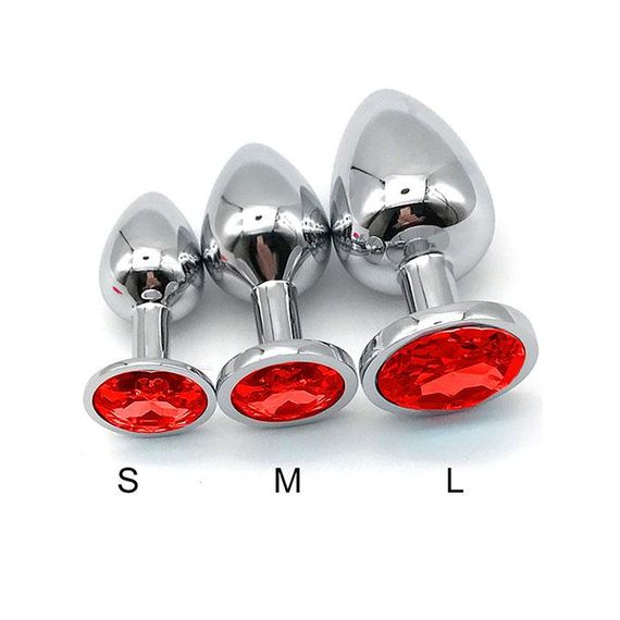 Набір сталевих анальних пробок - Синій - 3 шт. (S/M/L) - Анальні іграшки | Зображення 2