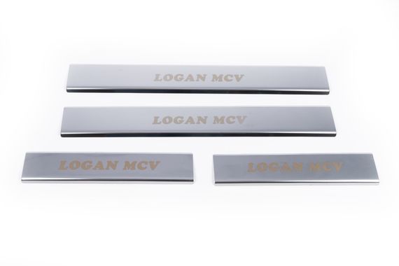 Накладки на пороги Carmos V1 (4 шт, нерж) для Dacia Logan MCV 2013-2020 рр | Зображення 1