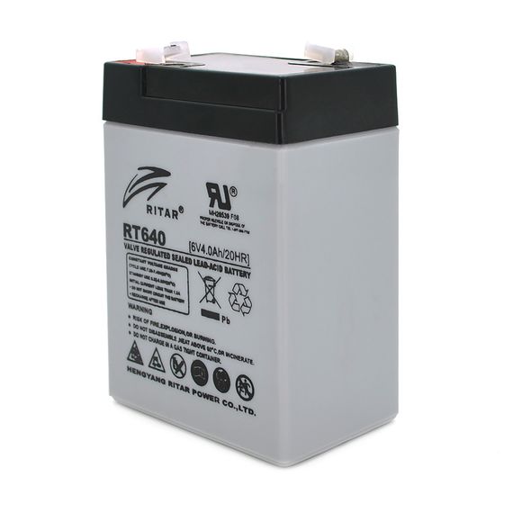 Аккумуляторная батарея AGM RITAR RT640, Black Case, 6V 4Ah (70х47х99 (107)