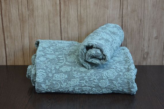 Жакардовий чохол на кутовому диван Roza з спідницею М'ятний | Зображення 1