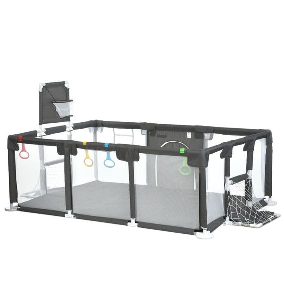 Детский манеж MR 1338-G, серый, с баскетбольным кольцом | Зображення 5