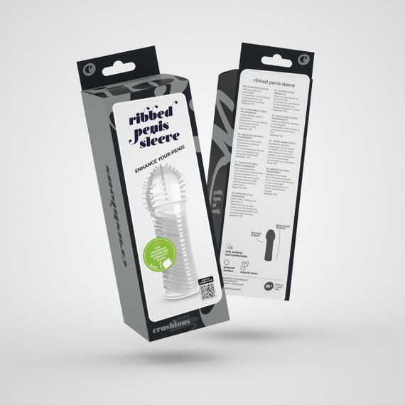 Ребристая насадка на пенис Crushious, 15.5 x 3.3 см Sex Aura | Зображення 5