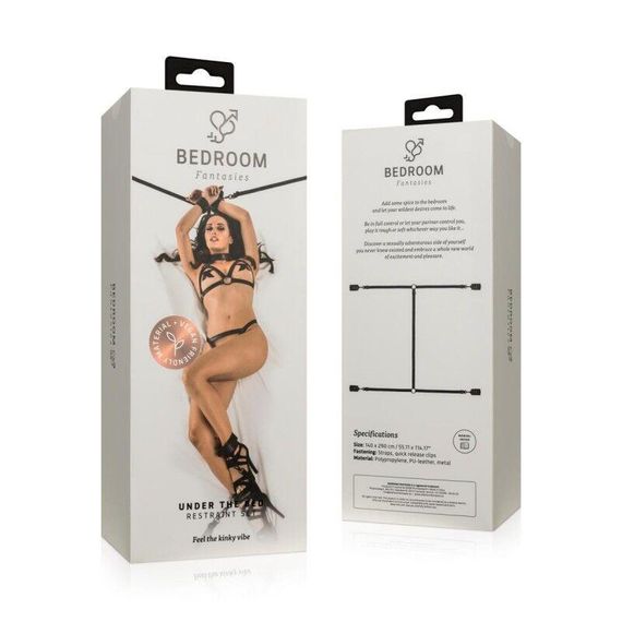 Фиксатор на кровать с наручниками и поножами Bedroom Fantasies: Under the bed Restraint Bondage Set sexstyle | Зображення 7