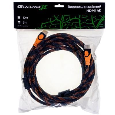 Кабель мультимедийный HDMI M to HDMI M 5.0m 4K Grand-X (HDN05-4K) | Зображення 2