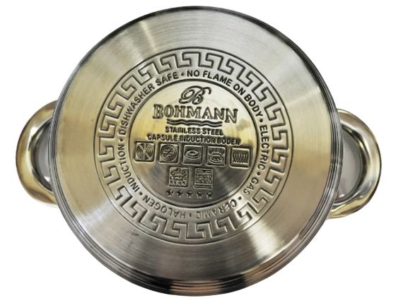 Набор кастрюль с крышками Bohmann BH 1275 N набор кухонный 12 предметов посуда для кухни | Зображення 1