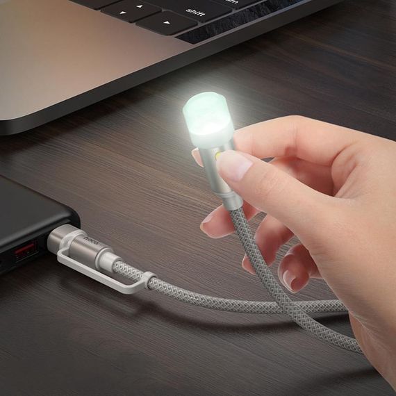 Кабель-светильник Hoco UA38C USB/Type-C to LED (0.3m) Gold | Зображення 3