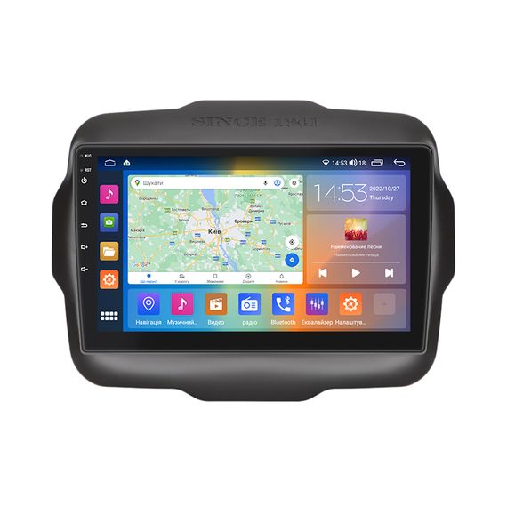 Штатна магнітола Lesko для Jeep Renegade I Рестайлинг 2018-н.в. екран 9" 4/64Gb CarPlay 4G Wi-Fi GPS Prime