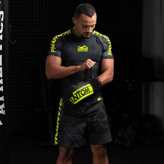 Боксерські рукавиці Phantom APEX Elastic Neon Black/Yellow 14 унцій (капа в подарунок) | Зображення 6