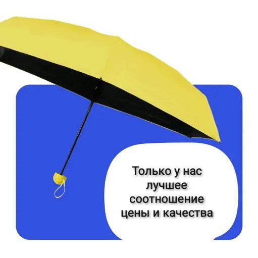 Капсульна парасолька / Міні парасолька mybrella / Кишенькова парасолька / Парасолі для дівчат. QL-782 Колір: жовтий | Зображення 3