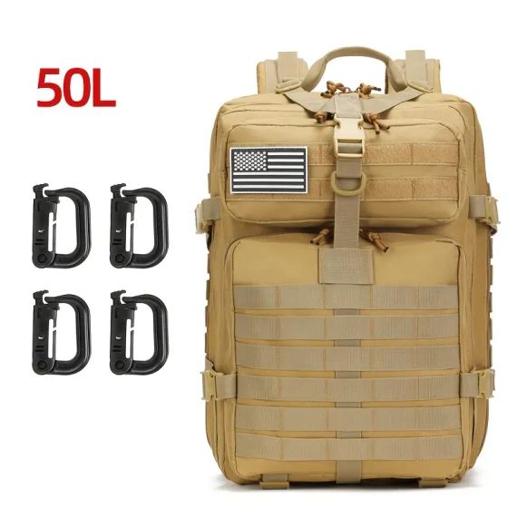 Тактичний армійський рюкзак 1000D об'єм 50.01 л, MOLLE-сітка, амортизаційні плечові ремені | Зображення 2