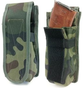 Подсумок закрытый одинарный для 2 магазинов АК Cordura мультикам (LE2963)