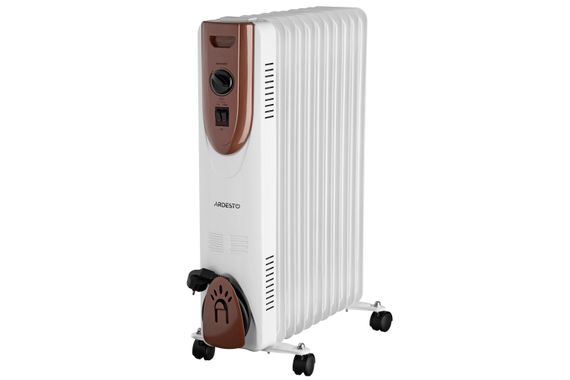 Масляний радіатор Ardesto 2,5 кВт, площа обігріву 25 кв.м., білий, підлоговий, 11 секцій (OFH-11X1)