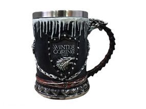 Кружка Чашка Бокал Игра Престолов Зима Близко Winter is Coming Stark Game Of Thrones 3D  Нержавеющая Сталь